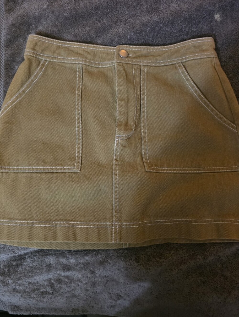 Sky and Sparrow Brown Solid Twill Cotton Mini Skirt Juniors size  3  Pockets
